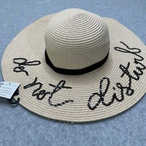 Nicole‎ Marciano Women's Straw Hat Beach Pool Summer Do Not Disturb New